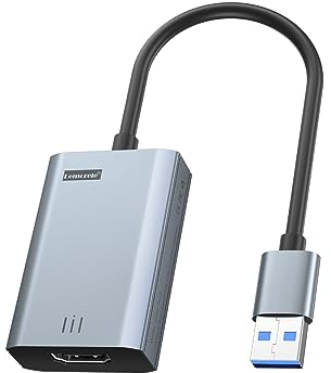 Lemorele Adaptateur USB vers HDMI pour MacBook Air/Pro/Mini, USB vers HDMI 1080P Prend en Charge Miroir/Expansion l'Adaptateur Vidéo Multi-Affichage Compatible avec Windows7,8,10/MacOS10.15