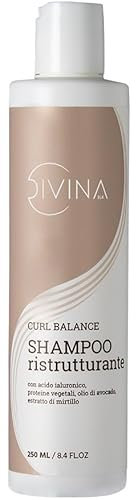 Restrukturierendes Shampoo für welliges, lockiges, superlockiges, Afro-Haar Curl Balance, regenerierende Behandlung von Divina BLK (250ml)