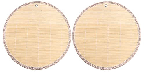 Lot de 2 plateaux ronds en bambou faits à la main pour raviolis chinois - Tapis d'isolation pour cuisson à la vapeur - Pour boulettes, pâtes, biscuits, wontons - Cuiseur vapeur - 769