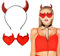 BHGT Teufelshörner Kostüm Stirnband Glitzer Teufel Kostüm Halloween Haarreif Dämon Rot Karneval Teufel Ohren Haarband Party Accessoires Kopfbedeckung Haarnadel Haarschmuck