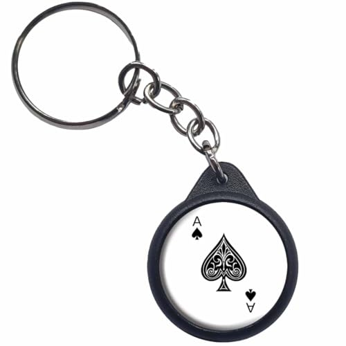 Ace Of Spades Keyring Keychain Key Ring Chain With Trolley Coin