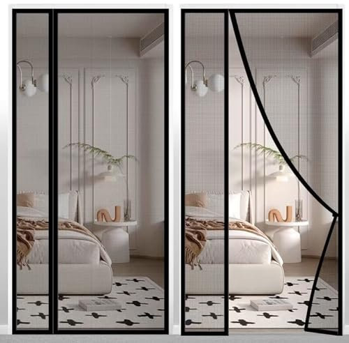 Magnetic Mosquito Net for Doors 180x230cm Roller Mosquito Nets Anti Insect Net Preventing Insects from Entering for Living Room Bedroom Doors Home Black