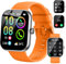 Montre Connectée Femme Homme, 1.96 Écran Smartwatch Appel Bluetooth, 113+Sportifs Montre Podometre Sommeil Moniteur Cardiofrequencemetre SpO2, Montre Sport Etanche IP68 pour Android/iOS, Orange