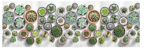 SOFFICIOSO Tappeto Runner Cucina Antiscivolo Passatoia MOD. Futura Cactus By Suardi 52x90 Cactus