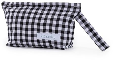 Mi Bollito - Trousse de toilette pour bébé Vichi en coton, petit sac organisateur pour accessoires de toilette et hygiène de bébé, pratique et pratique à transporter., Noir , Vichi