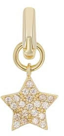 Amor Charm 925 Sterling Silber Damen Charms, mit Zirkonia synth., 1,8 cm, Apricot, Stern, Kommt in Schmuck Geschenk Box, 2038483