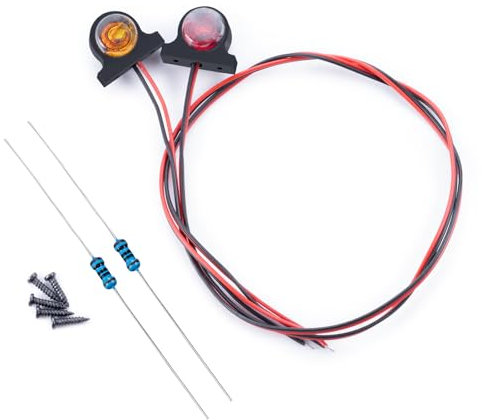 AXSPEED 2pcs LED Kontrollleuchte RC DIY Zubehör für 1:14 Tamiya Traktor RC Truck (Orange & Rot)