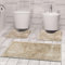 Comart - Tris Tappeti Faith Bagno - Set Tappetini: 1 Tappeto Rettangolare 45x75 cm + 2 Giro Water 45x75 cm - Morbidi e Pelosi - Asciugatura Rapida e Antiscivolo - Lavabili in Lavatrice - Beige/Marrone
