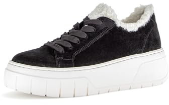 Gabor Damen Low-Top Sneaker, Frauen Halbschuhe,schnürschuhe,schnürer,Business,Freizeit,straßenschuhe,Sportschuhe,schwarz/Panna,38 EU / 5 UK