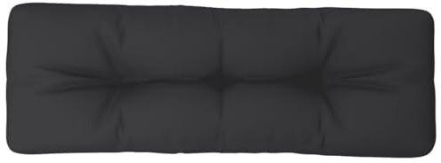 vidaXL Palettenkissen, Palettenpolster für Europaletten, Palettensofa Kissen Indoor Outdoor, Palettenauflage Rückenkissen, Schwarz Stoff
