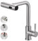iVIGA Wasserhahn Küche: Hochdruck Küchenarmatur mit Brause Ausziebar, 3 Wasserstrahlarten mit Spültischarmatur und 360° Drehung, Gebürstetes Nickel