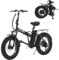 LSBIKE 20 Inch Fat Tire Electric Bike Folding Electric Bicycle with 250W Motor Removable 36V Battery 7 Speed Drivetrain City Bike Portable E-bike Electric Mountain Bike for Unisex Adult