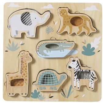 Baby 2-in-1-Puzzle TANSANIA aus Holz FSC®grün
