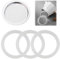 brileze Gasket for 9 Cup Espresso Maker Includes 1 Filter and 3 Silicone Gasket Seals Aluminium Moka Pot Spare Parts Coffee Pot Replacement Food Grade Silicone Ring for Stovetop Coffee Maker