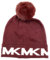 Michael Kors Mütze I Damenmütze I Pommelmütze I Wintermütze I One Size I Strickmütze I Weiche Acrylwolle I Logo I Rot 8008