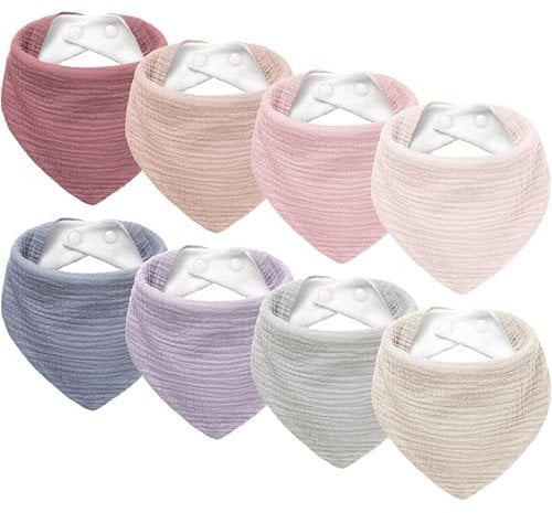 Susurration Lätzchen Baby Dreieckstuch Musselin Halstuch Baby für Junge und Mädchen,Halstuch Sabberlätzchen Baby Verstellbare 10 Stück (Rosa)