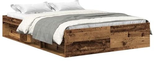 vidaXL Bettgestell ohne Matratze Altholz-Optik 140x190cm Holzwerkstoff