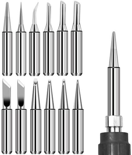 PIDUNYO Punte Saldatore Stagno, 12 Pezzi Punte per Saldatore a Stagno, 900M Punte Saldatore, Punta Saldatore Stagno Compatibile con Prodotti Quali Hakko, Yihua, Aten, ecc