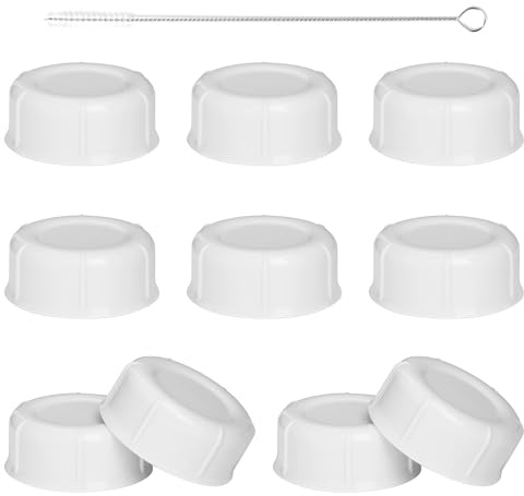 Joxodak 10 Travel Bottle Caps Compatible with Dr. Brown Narrow Bottle, Replacement Bottle Caps with Seal Gasket (White)