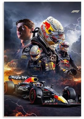 ZCHLATGDE Max Verstappen 2023 Poster Dekorative Malerei Leinwand Wandkunst Wohnzimmer Poster Schlafzimmer Malerei,Wandkunst Bilddruck Moderne Familienzimmer Dekor 24x36inch(60x90cm)
