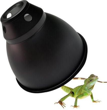 Support de Lampe Chauffante pour Terrarium - Abat-Jour Profond avec Réflecteur Optique | Fixation de Lampe pour Reptiles Compatible avec Ampoules UVB, UVA et Chauffantes | Accessoire