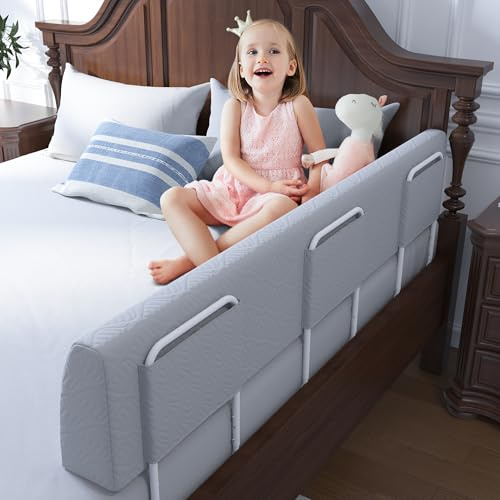 FigTime Bettumrandung für Kleinkinder, Schaumstoff-Bettgitter für Kleinkinder, Bettgitter für Kleinkinder, weiche Sicherheitsbettschutzschiene für Kinder, Bett-Seitenschiene für Doppel-, Voll