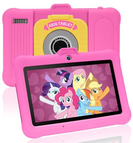TABTIVI 7 Inch Android Kids Tablet, GMS Certified, Pre-Installed Apps, Educative, Parental Control, (Pink)