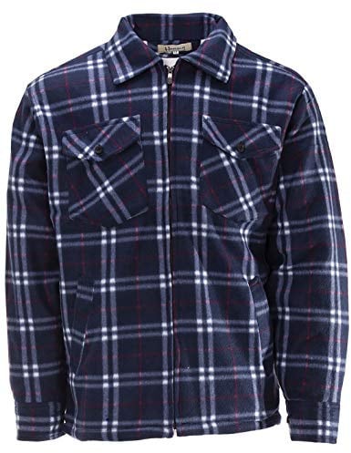 Hoang Thermojacke Herren Holzfällerjacke Hemdjacke Flanell Jacke Arbeitsjacke Kariert Gefüttert