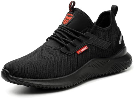 BVTUD Safety Trainers Men Womens Steel Toe Trainers Lightweight Safety Shoes Breathable Work Trainers Comfortable Work Shoes