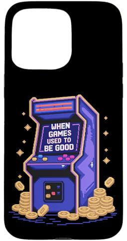 Retro Arcade Machine Joystick Nostalgique Pixel Vintage Game Coque pour iPhone 15 Pro Max