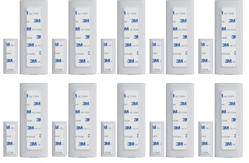 Contact Sensor Adhesive - Compatible with EUFY Sensor | Mounting Tape Replacement Pads | Works with Door, Window, Wall Alarm Sensors | Easy Mount, Peel and Stick (10 Pack - Small and Large)