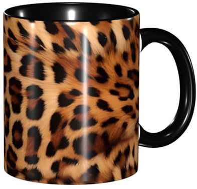 Personalised Custom Mug, Ceramic Cup 3D Leopard Print Fur with Handle Coffee Mugs for Home Hot Drinks 330Ml