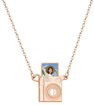 yrozvw Custom Mini Camera Locket Necklace with Photo Personalised Picture Pendant Necklace Photography Lovers Jewellery Gifts for Men and Women