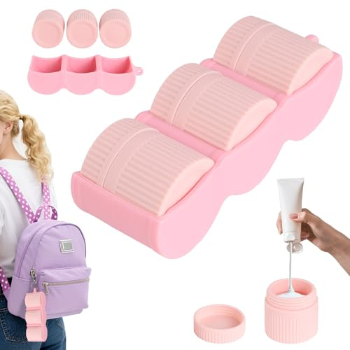 Flacone da viaggio Contenitore cosmetico Silicone: Ricaricabili Recipienti Da Viaggio Con Portachiavi Per Crema Viso/Corpo - Contenitore Viaggio 60ml Accessorio Viaggio