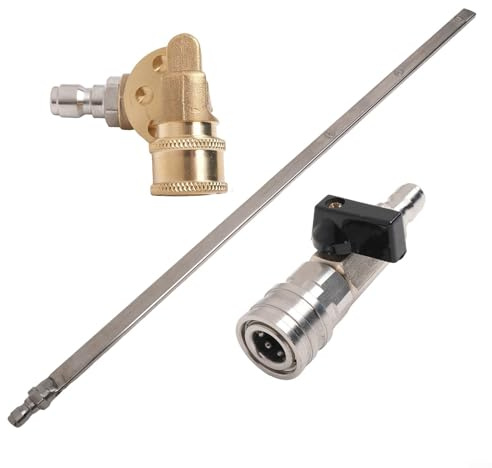 Outil de nettoyage robuste pour réservoir d'eau et de gaz pour nettoyeur haute pression, buse de jet de ventilateur unidirectionnelle en métal avec pression de sortie verticale élevée (D)