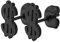 Soul-Cats 1 Paar Ohrstecker Ohrringe Dollar Symbol Geld USA schwarz silber, Farbe: Schwarz