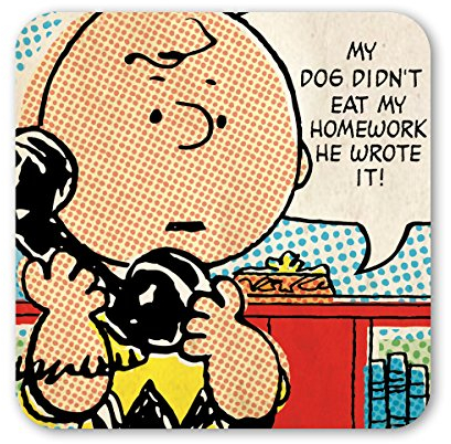 Logoshirt® Peanuts | Charlie Brown I Telephone I Untersetzer | Kork | 10x10cm | langlebiger Druck | Lizenziertes Originaldesign