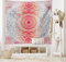 ABAKUHAUS Grau und Rot Wandteppich und Tagesdecke, Boho Mandala aus Weiches Mikrofaser Stoff Waschbar ohne Verblassen Digitaldruck, 230 x 140 cm, Grau Rot