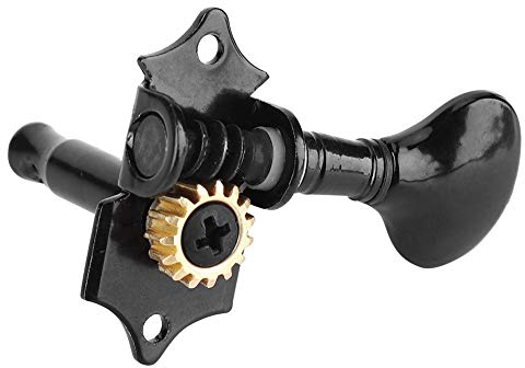 Ukelele Stimmwirbel, Musikinstrument 4 Stück Mechaniken Mechaniken für Ukulele Hawaii Gitarren Zubehör DIY, Schwarz oder Silber.(Schwarz)