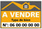 Panneau A Vendre Personnalisable. Panneau Immobilier à Vendre à Personnaliser. Type de Bien et téléphone avec Oeillets aux 4 Coins - Orange - Plastique Rigide AKILUX 3,5mm - Dimensions 600x400 mm