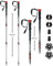 SKINSTAR T1 Tourenstock Trekkingstöcke Skistock Skitourenstock Skistöcke Wandern (Black/RED)