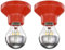 ledscom.de 2 Stück LED Deckenleuchte Elektra Porzellan rot inkl. E27 Kopfspiegel Lampe 461lm warm-weiß