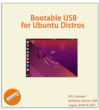 EZITSOL Linux USB pour Ubuntu 22.04 & 20.04 64 bits LTS Lubuntu 18.04 32 bits LTE ; clé USB 3 en 1 bootable 16 Go