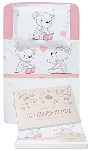 GOYSILA Set Lenzuola Next To Me Compatibili Con Chicco Next2Me Culle Materasso 83x50cm Cotone 100% Certificato Oeko-tex® 2 Lenzuolini Angoli 1 Lenzuolo sopra 1 Federa Lavabili Lavatrice 40° Rosa