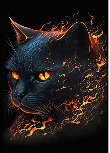 DAERLE Diamant Painting Bilder Katze Diamond Painting Diamond Painting Kinder Diamond Painting Set Diamond Painting Erwachsene DIY Cross Stickerei Malerei Kits Diamanten Dekor 30x40cm Katze