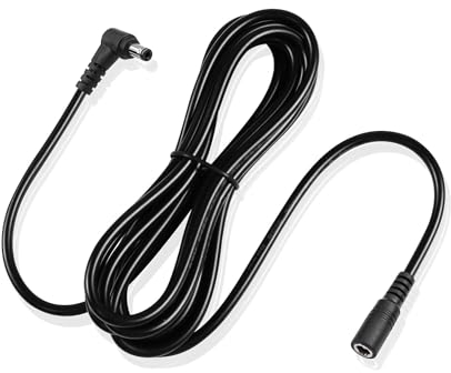 GINTOOYUN 9.8ft DC Verlängerungskabel 5.5mm x 2.1mm 90 Grad rechtwinklig Stecker zu Buchse Stromkabel 18AWG für CCTV Sicherheit Überwachung Indoor IP Kamera LED Strip, Auto, etc(Schwarz)