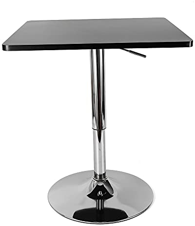 soudesileim Moderner Stehtisch, Bar Tisch Höhenverstellbar 70-90cm, Stabil Runder Sockel Edelstahl, Wetterfest Outdoor Bistrotisch Biertisch Bartisch Party