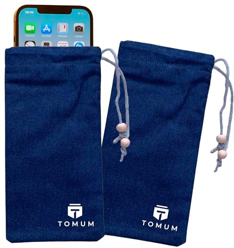 TOMUM EMF Shield Sleeve for Cell Phone - EMF Protection Smartphone Pouch - Anti EMP Bag - Signal Blocking Case for Radiation EMF EMP 5G RFID (Blue, 1 Pack)
