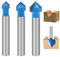 3 Pcs Woodworking Milling Cutter Tool with 1/4 Inch Shank, Professional Router Bit Set, V Grooving Router Cutter, 90 Degree Engraving Tools for Making Wooden Door/Wood Top( 1/4,5/16,3/8)