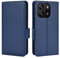 Topme Étui en Cuir pour Smartphone, Compatible with Blackview Wave 6C (6.5 inches), [ Coque de Téléphone Série Motif Litchi Simple] - Bleu foncé